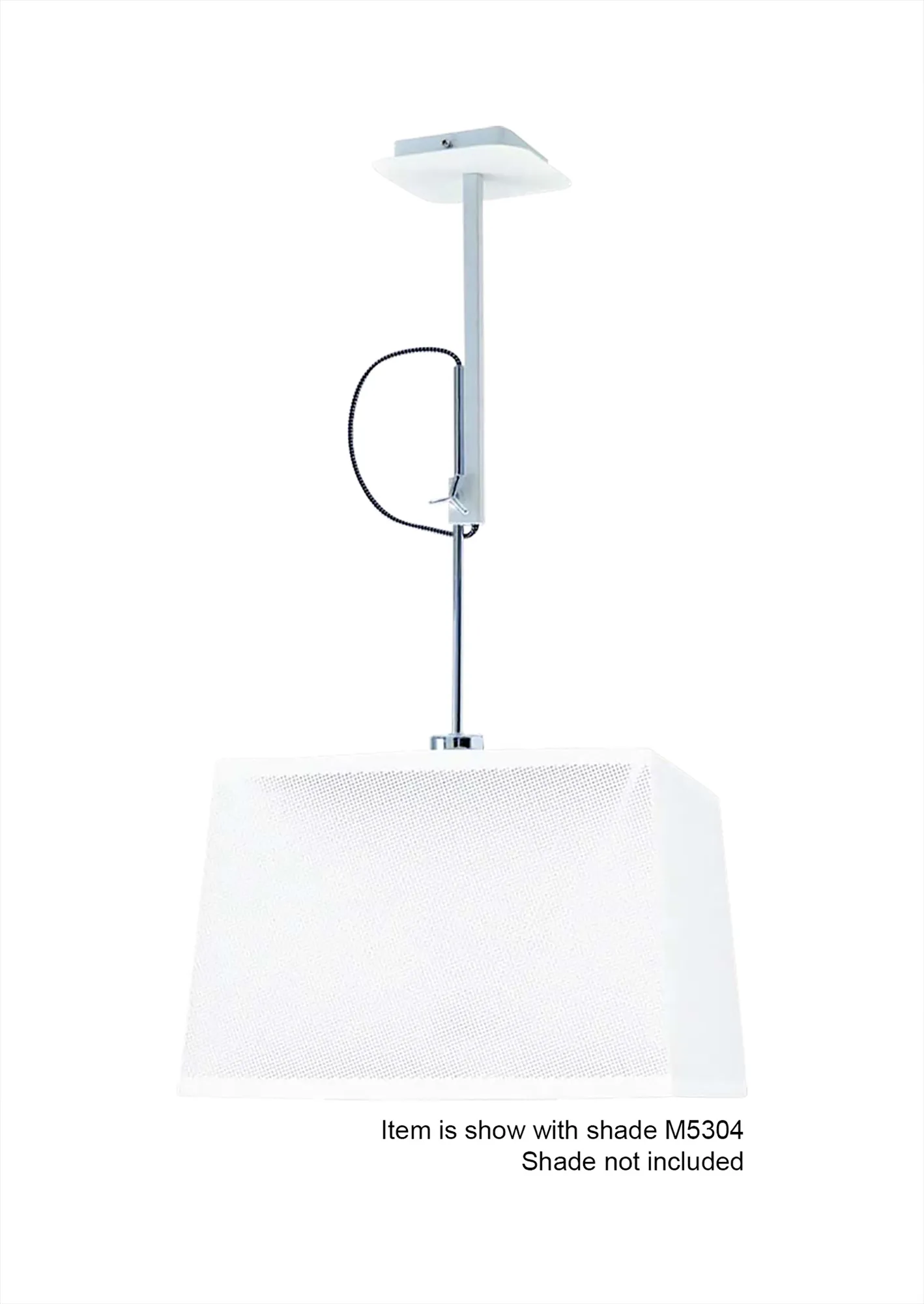 M5300  Habana Telescopic Square Pendant 1 Light Without Shade White